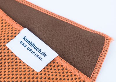 Kuehltuch orange Label